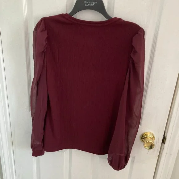 Nine West Top Size Medium Burgundy - Picture 5 of 5